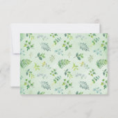 Waterverf groen bruiloft receptie Kaart (Achterkant)