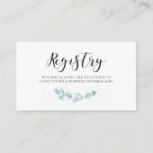 Waterverf groen bruiloft registerkaart informatiekaartje (Voorkant)