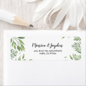 Waterverf groen bruiloft retour adres label (Insitu)