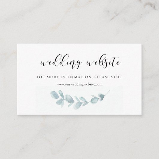 Waterverf groen bruiloft website kaart (Voorkant)