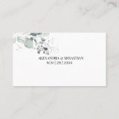 Waterverf groen bruiloft website Kaart invoegen Plaatskaartje (Achterkant)