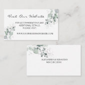 Waterverf groen bruiloft website Kaart invoegen Plaatskaartje (Voorkant / Achterkant)