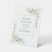 Waterverf groen bubbel stuur weg reclamebord met voetstuk (Voorkant)