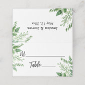 Waterverf groen, Casual handschrift typografie Plaatskaartje (Buitenkant ongevouwen)