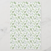 Waterverf Groen Cross Baby Zegen Uitnodiging (Achterkant)