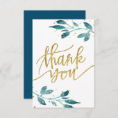 waterverf groen dank u bedankkaart (Voorkant / Achterkant)