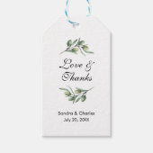 Waterverf groen dank u bruiloft gunst cadeaulabel (Voorkant)