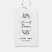 Waterverf groen dank u bruiloft gunst cadeaulabel (Achterkant)