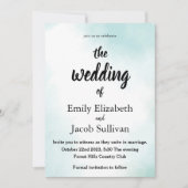 Waterverf Groen de uitnodiging (Voorkant)