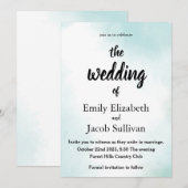 Waterverf Groen de uitnodiging (Voorkant / Achterkant)