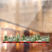 Waterverf Groen Dennenboom  & Rode Buffalo Plaid Raamsticker (Vel 2)