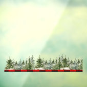 Waterverf Groen Dennenboom  & Rode Buffalo Plaid Raamsticker (Vel 3)