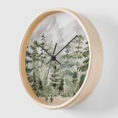 Waterverf groen dennenbos op berg (Hoek)