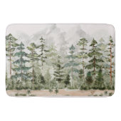 Waterverf groen dennenbos op berg badmat (Voorkant)