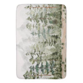 Waterverf groen dennenbos op berg badmat (Voorkant Verticaal)