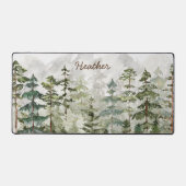 Waterverf groen dennenbos op berg bureaumat (Voorkant)