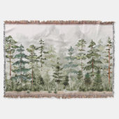 Waterverf groen dennenbos op berg deken (Voorkant)