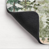 Waterverf groen dennenbos op berg muismat (Hoek)