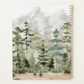 Waterverf groen dennenbos op berg planner (Achterkant)