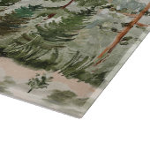 Waterverf groen dennenbos op berg snijplank (Hoek)