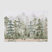 Waterverf groen dennenbos op berg tissuepapier (Voorkant)