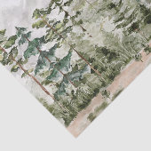 Waterverf groen dennenbos op berg tissuepapier (Detail)