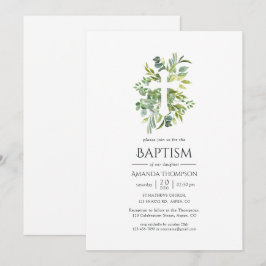 Waterverf groen Doop of Christening Kaart