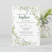 Waterverf groen doopsel Baby Kaart (Staand voorkant)