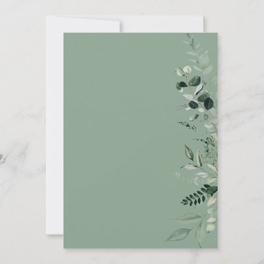 waterverf groen doopuitnodiging kaart (Achterkant)