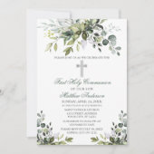 Waterverf Groen Eerste Communie Sage Groen Kaart (Voorkant)