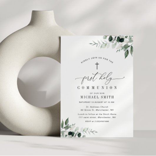waterverf Groen Eerste Heilige Communie Kaart