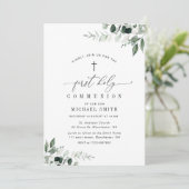 waterverf Groen Eerste Heilige Communie Kaart (Staand voorkant)