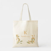 Waterverf Groen Elegant Monogram Bijbelvers Tote Bag (Achterkant)