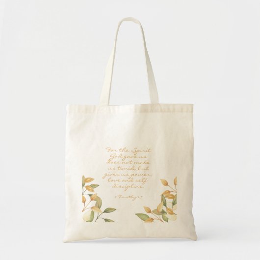 Waterverf Groen Elegant Monogram Bijbelvers Tote Bag (Voorkant)