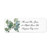 Waterverf groen elegante eucalyptus etiket (Voorkant)