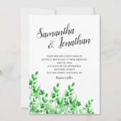 Waterverf groen Elegante kalligrafie bruiloft Kaart (Voorkant)