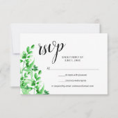 Waterverf groen Elegante kalligrafie bruiloft RSVP Kaartje (Voorkant)