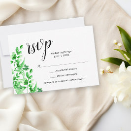 Waterverf groen Elegante kalligrafie bruiloft RSVP Kaartje
