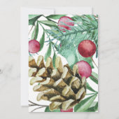 Waterverf groen en bessen kerstfeest kaart (Achterkant)