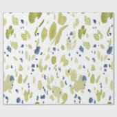 Waterverf Groen en Blauw Spring Wrapping Paper Cadeaupapier (Vlak)