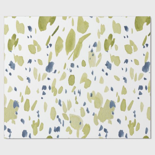 Waterverf Groen en Blauw Spring Wrapping Paper Cadeaupapier (Vlak)