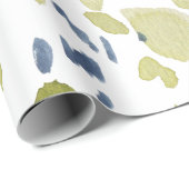 Waterverf Groen en Blauw Spring Wrapping Paper Cadeaupapier (Rol Hoek)