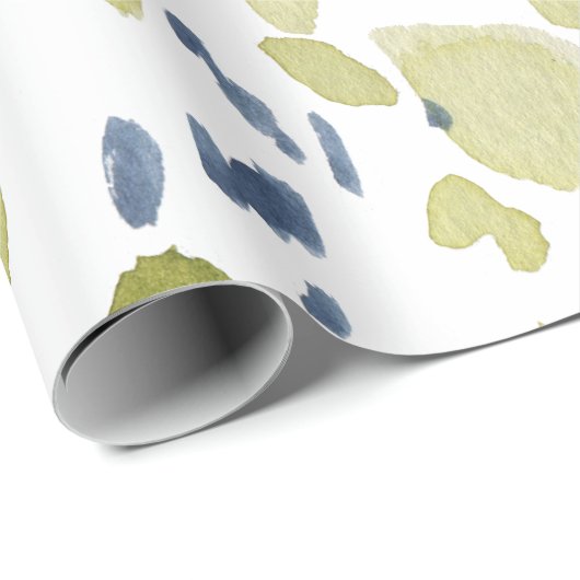 Waterverf Groen en Blauw Spring Wrapping Paper Cadeaupapier (Rol Hoek)