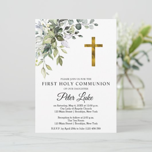 Waterverf groen en bloemen eerste gemeenschap in kaart (Staand voorkant)