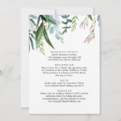 Waterverf groen en bloemen in één bruiloft kaart (Achterkant)