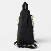 Waterverf groen en geel bladpatroon sling bag (Achterkant)