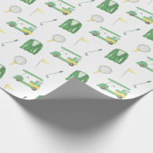 Waterverf Groen en Geel Golftoernooi Cadeaupapier (Hoek)