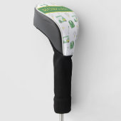 Waterverf Groen en Geel Golftoernooi Golfheadcover (Schuin)