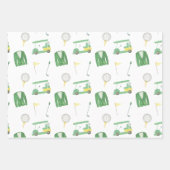 Waterverf Groen en Geel Golftoernooi Inpakpapier Vel (Voorkant 3)