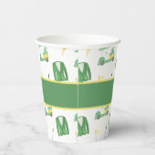 Waterverf Groen en Geel Golftoernooi Papieren Bekers (Rechts)